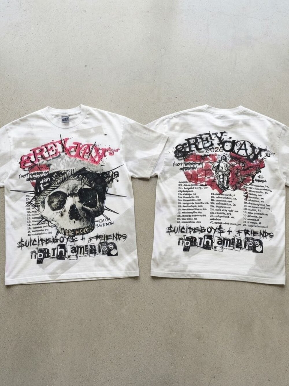 $uicideboy$ Greyday Tour 2026 Skull White T-Shirt S-4XL